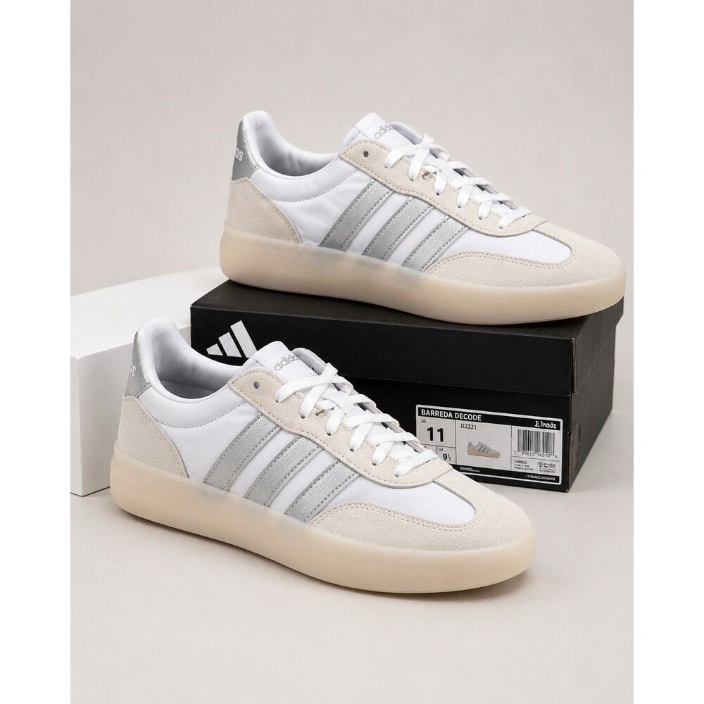 Adidas Barreda Decode Sneaker Tennis Shoes White Silver JI2321 Women’s Size 11 - Picture 2 of 12